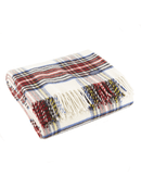 Faribault Royal Stewart White Wool Throw