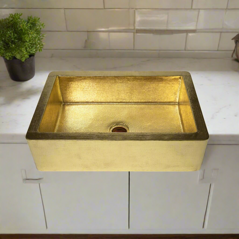 Brass Single Basin Farmhouse Kitchen sink-Lira