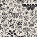 Graphic Flowers and Butterflies Wallpaper