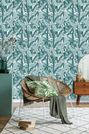 Voguish Watercolor Green Leaves Wallpaper Vogue