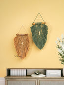 Rustic Latte Olive Macrame Leaves