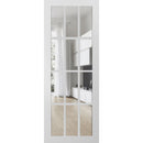 Felicia 3355 Matte White Barn Door Slab with 12 Lites Clear Glass