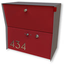 RetroBox Locking Small Package Wall Mounted Mailbox in TEXTURED GRAY METALLIC