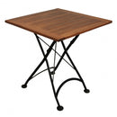 Five Piece Dining Set with 28" Square European Chestnut Wood Slats Top and Four 5508 Folding Chairs table white background