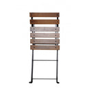 Wooden chair with metal legs on a white background folded