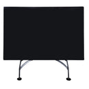 Black metal table with a square top on a white background folded