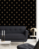 Dark Wallpaper with Gold Pattern
