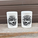 Floral Skull Tattoo Style Art Salt and Pepper Shakers | Food-Safe Ceramic Seasoning Dispensers