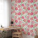 Watercolor Pink Summer Flowers Wallpaper