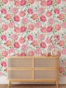 Watercolor Pink Summer Flowers Wallpaper