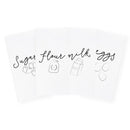 Milk, Flour, Sugar, Eggs Kitchen Tea Towel, 4-Pack