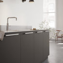 Satin Steel "Flow" T-Bar Cabinet Knob and Drawer Pull