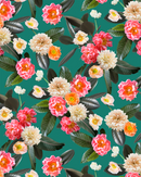 Flower Party Wallpaper, teal
