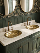 Silver Brass Sink, Oval Drop-in Brass Bathroom Sink, Antique Brass Sink, Flower Bathroom Brass sink, Hammered Brass, Aged Brass Sink