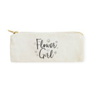 Flower Girl Cotton Canvas Pencil Case and Travel Pouch