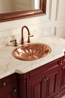 Brass Bathroom Sink - Flower Oval Drop-In Sink
