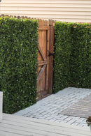 White Flowering Boxwood Artificial Vertical Garden Green Wall Panel 40×40in 11 SQ FT – UV Resistant – Commercial Grade