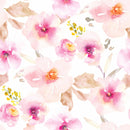 Modish Watercolor Pink Flowers Wallpaper Fashionable