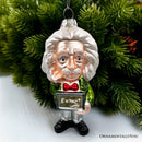 Albert Einstein Handcrafted Glass Ornament, Science and Physics Themed Christmas Gift