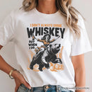 Alcohol Humor Retro T-Shirt, Funny Whiskey White and Natural Western Tee for Country Girl