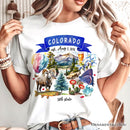 Artistic Colorado State Themes and Landmarks T-Shirt, Tee for History and Travel Lovers