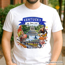 Artistic Kentucky State Themes and Landmarks T-Shirt, Tee for History and Travel Lovers