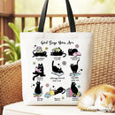 Book Cat God Says I Am Tote Bag, Christian Bible Verse Faith Gift Shopper