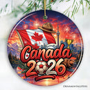 Canada 2026 Soccer Cup Global Championship Ornament, Fans Football Gift and Tree Decor