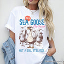 Cool Summer Sea Goose Certified T-Shirt, Funny Retro White and Natural Tee for Beach Lovers