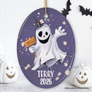 Customized Spooky Ghost Phantom Playful Halloween Ornament