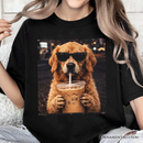 Golden Retriever Iced Coffee T-Shirt, Funny Dog Parents Tee