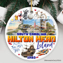Hilton Head Island Christmas Ornament, South Carolina Coastal Resort Decoration