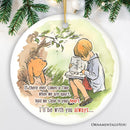 If We're Apart Keep Me in Your Heart Ceramic Ornament, Sentimental Pooh and Friends Quote Christmas Gift