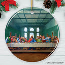Leonardo da Vinci The Last Supper Ceramic Ornament, Famous Painting Christmas Decoration Souvenir