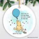 Life's Ups and Downs are Easier With a Friend Ornament, Pooh Bear's Uplifting Quote Christmas Keepsake and Decor