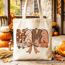 Mama Coquette Autumn Tote Bag, Cozy Fall Pumpkins for Mothers