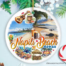 Napili Beach Hawaii Tropical Paradise Christmas Ornament, Hawaiian Islands Souvenir