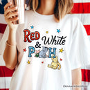 Patriotic 4th of July Red White & Proud T-Shirt, 1926 A.A. Milne Cute Winnie-the-Pooh USA Tee