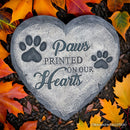 Paws Printed on our Hearts Memorial Stepping Stone for Pet, 9.5" Dog Funeral and Pet Cemetery Decor