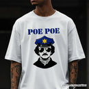 Police Edgar Allan Poe Poe T-Shirt, Navy and White Funny Tee