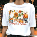 Pumpkin Season T-Shirt, Fall Sunflower Coquette Bow Autumn Tee