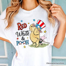 Red White & Proud Winnie-the-Pooh T-Shirt, 1926 A.A. Milne Patriotic 4th of July Tee