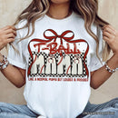 T-Ball Mama Coquette Red Bow T-Shirt, Retro White and Natural Tee for Proud Sports Moms