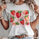 Taste and See That The Lord is Good Strawberry T-Shirt, White and Natural  Christian Faith Tee