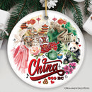 Vintage Artistic China Ornament, Chinese Heritage Gift and Keepsake