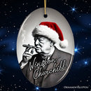 Vintage Winston Churchill Christmas Ornament, UK Prime Minister and British Politician