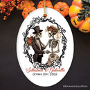 Vintage & Artistic Skeleton Wedding Custom Ornament, First Halloween Married Custom Gift