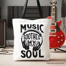 Music Soothes My Soul Tote Bag, Festival Concert Gift Shopper