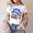 Artistic Michigan State Themes and Landmarks T-Shirt, Tee for History and Travel Lovers