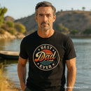 Best Dad Ever Retro Sunset T-Shirt, Black Vintage Fathers Gift Tee